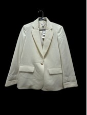 Topshop Cream Blazer with Notched Lapels