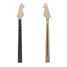 4-String Electric Bass Guitar Neck - 22 Frets, 34" Maple with Rosewood Fretboard