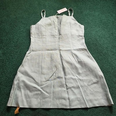 Reformation Mini Dress Sz 10 Phillipa Linen Aquamarine Sleeveless Back Zipper NW | eBay Reformation Mini Dress Sz 10 Phillipa Linen Aquamarine Sleeveless Back Zipper NW | eBay