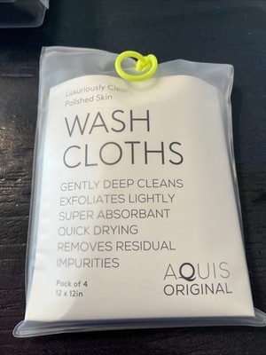 Aquis Original Wash Cloth 4 Pack White