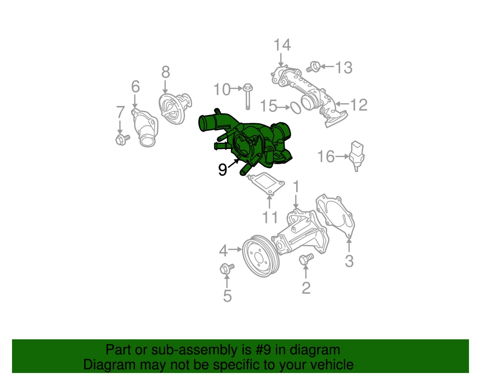 Оригинальный корпус термостата Nissan 11061-7S000 - Изображение 3 из 3