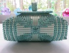Vintage Beautiful Handmade Woven Completed Plastic Canvas Keepsake / Jewelry Box — photo 1