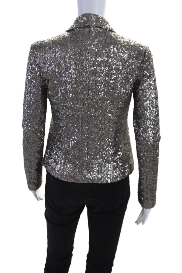 Платье-блейзер женское Sabine последовательность с открытой застежкой с воротником серебристое размер XS - Изображение 3 из 4