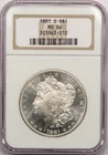 1881-S Morgan Silver Dollar $1, NGC MS66, Gem Uncirculated BU