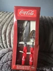 VTG  1997 Gibson Coca-Cola 12 Piece Flatware Set Red Bottle Handles Serves 4 NIB