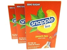 Snapple Peach Tea ~ 6 Packets ~ Low Calorie ~ Drink Mix ~ Lot of 3
