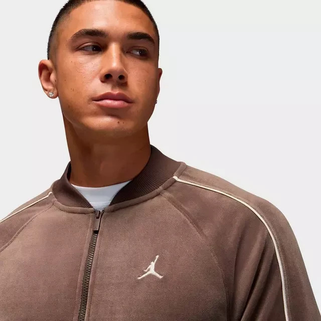 Air Jordan Brooklyn Velour Men's Track Jacket HV1870-237 Brown