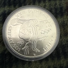 1983-P-XXIII OLYMPIAD LOS ANGELES  Proof Commem 90% Silver Dollar Coin