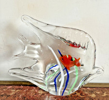 Murano Stil Glas  Fisch SKALAR ca. 9,7 cm TOP Briefbeschwerer