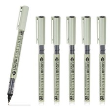 Fineliner Pens, 6 Pcs Black 03 0.35mm Fineliner Marker Waterproof Ink Pen