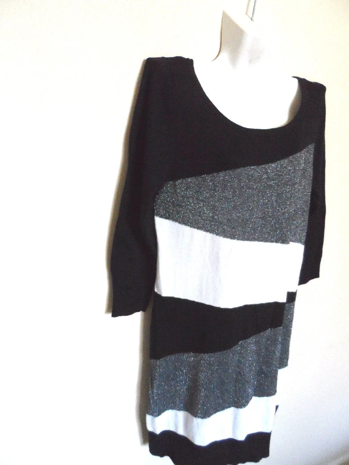 Nuevo suéter túnica Heart Soul para mujer negro/gris metálico/blanco talla: L () Foto 2 de 4