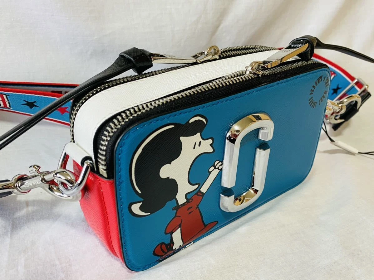 MARC JACOBS Snoopy Collaboration Snapshot Camera Bag Shoulder Bag BLUE MULTI