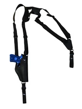 NEW Barsony Vertical Black Leather Shoulder Holster Colt Browning Full Size 9 40