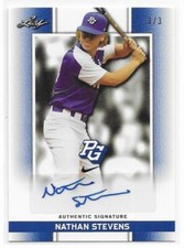2018 Leaf Metal Perfect Game All-American Classic Blue 3/3 Nathan Stevens Auto