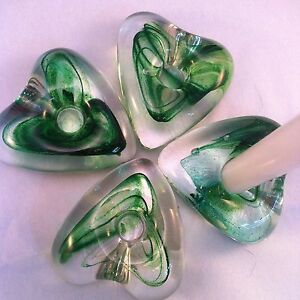 Glitter Green Heart Shaped Candle Holder W 5 Taper Candles Ebay