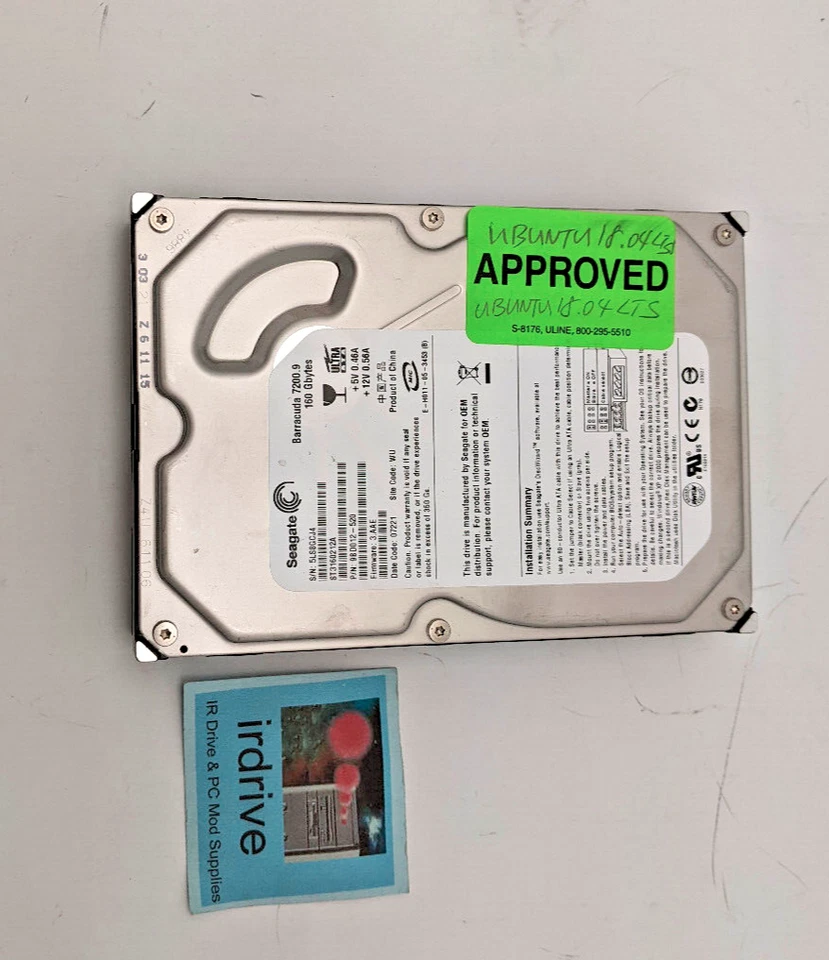 Seagate Barracuda 7200 160 GB ST3160212A IDE HDD OS Ubuntu 18.04 32bit Bootable - Image 2 of 4