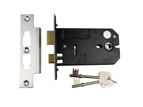 Horizontal Moritice Door Lock 127mm 5" Satin Finish Replaces Union 2077 3 Lever - Picture 3 of 3
