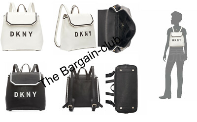 DKNY Jade Flap backpack or bag *like new* DKNY Black Leather Logo Print Jade Flap Backpack Dkny | TLC main image 4