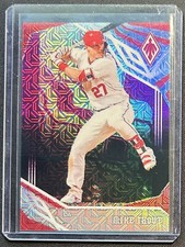 2019 Panini Chronicles Phoenix Purple Mojo Prizm /75 Mike Trout #8 Angels