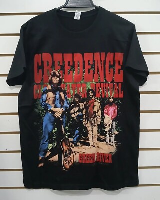 Creedence Clearwater Revival Green River band black T shirt vtg NH12632