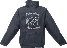 PERSONALISED HORSE JACKET WATERPROOF RAIN COAT EQUESTRIAN UNISEX GIFT EQUINE TOP