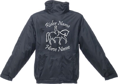 PERSONALISIERTE PFERDE JACKE WASSERDICHT REGENMANTEL REITER UNISEX GESCHENK PFERDE TOP