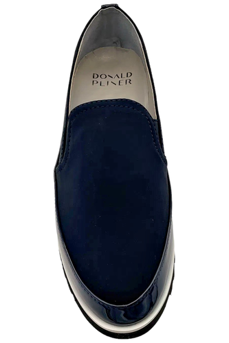 Donald Pliner Women's Conner Crepe Elastic Loafer Dark Blue - 第 2/3 張圖片