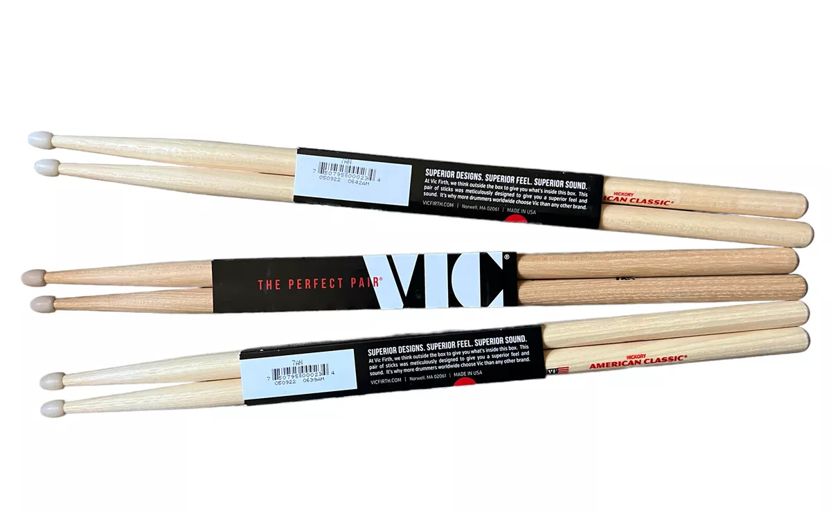 Vic Firth American Classic Drum Sticks 7A Nylon 3 pairs UPC