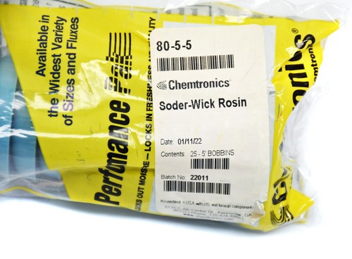 2 Rollen 80-5-5 B = 3,7 mm Chemtronics Entlötdocht Soder-Docht Chemtronics USA - Bild 5 von 5