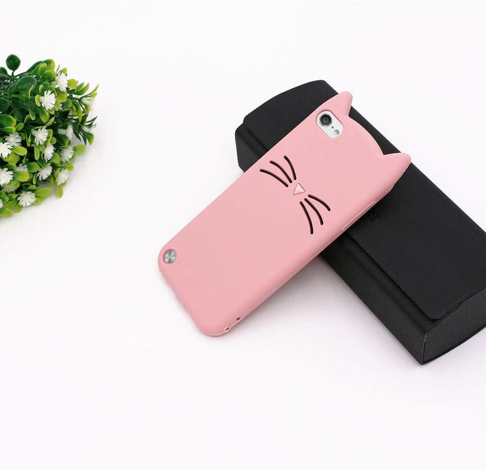 Case Morbido Ipod 5a 6a 7a Custodia In Silicone Morbida Per IPod Touch 5a, 6a E 7a Generazione - Design Gatto Con Baffi Rosa, Protezione Antiurto Microfono IPhone Se - Foto 2