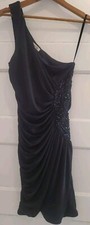 Arden B. Little Black Dress Size Small Bodycon One Shoulder Beaded Ruched Dress