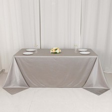 90" x 132"SILVER Scuba Polyester Rectangular TABLECLOTH Party Events Decorations