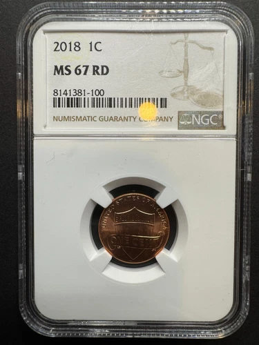 2018 1C MS 67 RD Grade NGC Lincoln Cent Bicentennial Copper Plated Zinc Coin