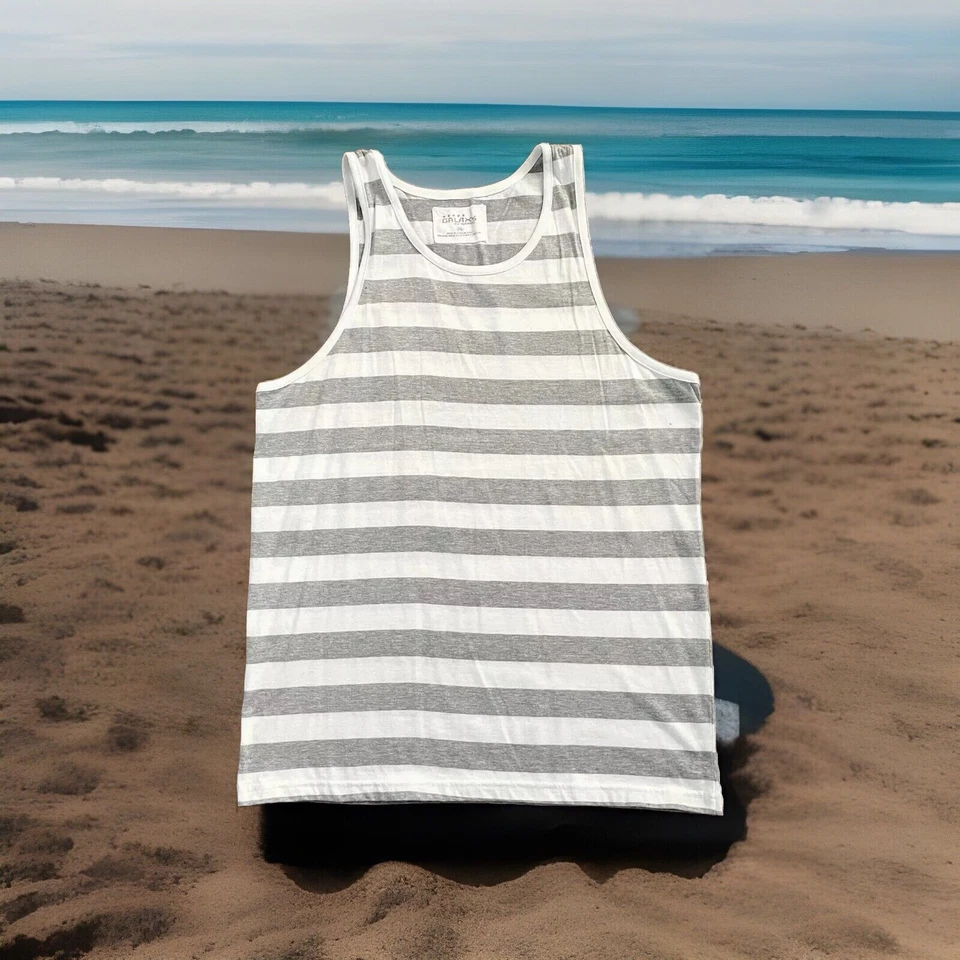 TRUE ROCK “2 PIEZAS TANK & CARGO SHORTS OUTFIT” BLANCO/GRIS PANTALONES CORTOS PARA HOMBRE 40/TANQUE 2XL Foto 2 de 4