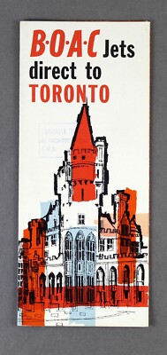BOAC TORONTO CANADA VINTAGE AIRLINE SALES PROSPEKT 1959 COMET 4 BOEING 707