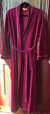 Vintage 60s Vanity Fair Velour Robe Dressing Gown Berry & Cream Size Large