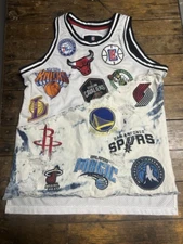 UNK Heritage America NBA Denim Sewn Patch Jersey Men's L Large