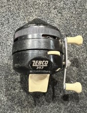 VINTAGE ZEBCO 202 PUSH BUTTON SPIN CAST REEL Made In USA Mid 70's