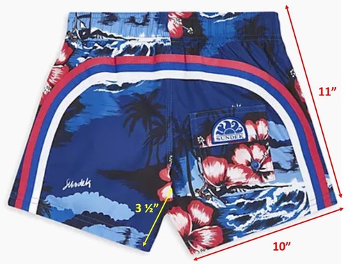 NWT SUNDEK Boy’s 10 Printed Swim Shorts Trunks Electric Blue/Multi $89 - Picture 4 of 7