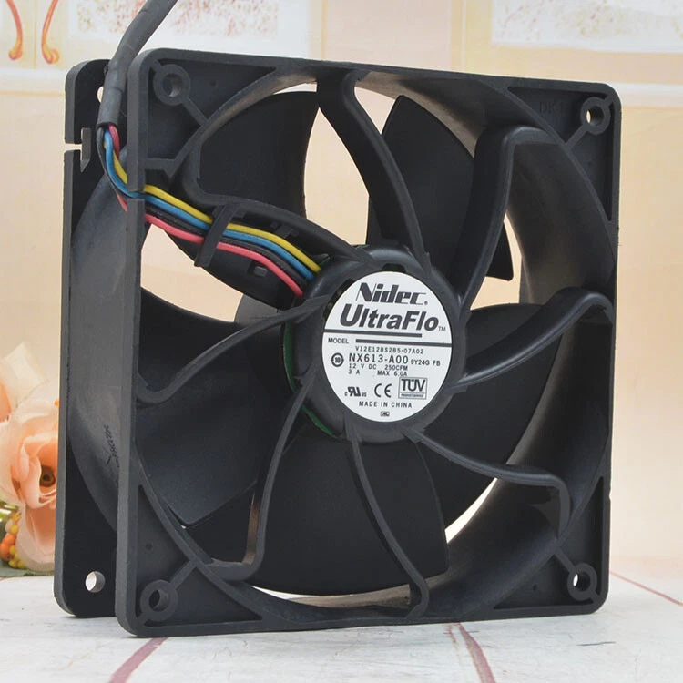 NIDEC V12E12BS2B5 12V 3A 6000RPM 12038 4-pin double ball ant s7 s9 violence fan - Image 2 of 4