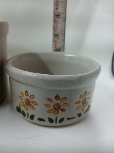 Vintage Robinson Ransbottom Pottery 3.5” & 2" Crocks Rooster / Sunflower - Picture 3 of 6