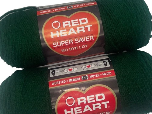 Lote de 2 madejas Red Heart Super Saver hilo cazador verde #0389 14,88 oz. total - Imagen 6 de 11
