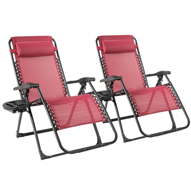 2PC Zero Gravity Chair Oversize Lounge Patio Home Duty ...