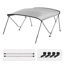 Bimini Top Boat Cover with Rear Support, Gray...
