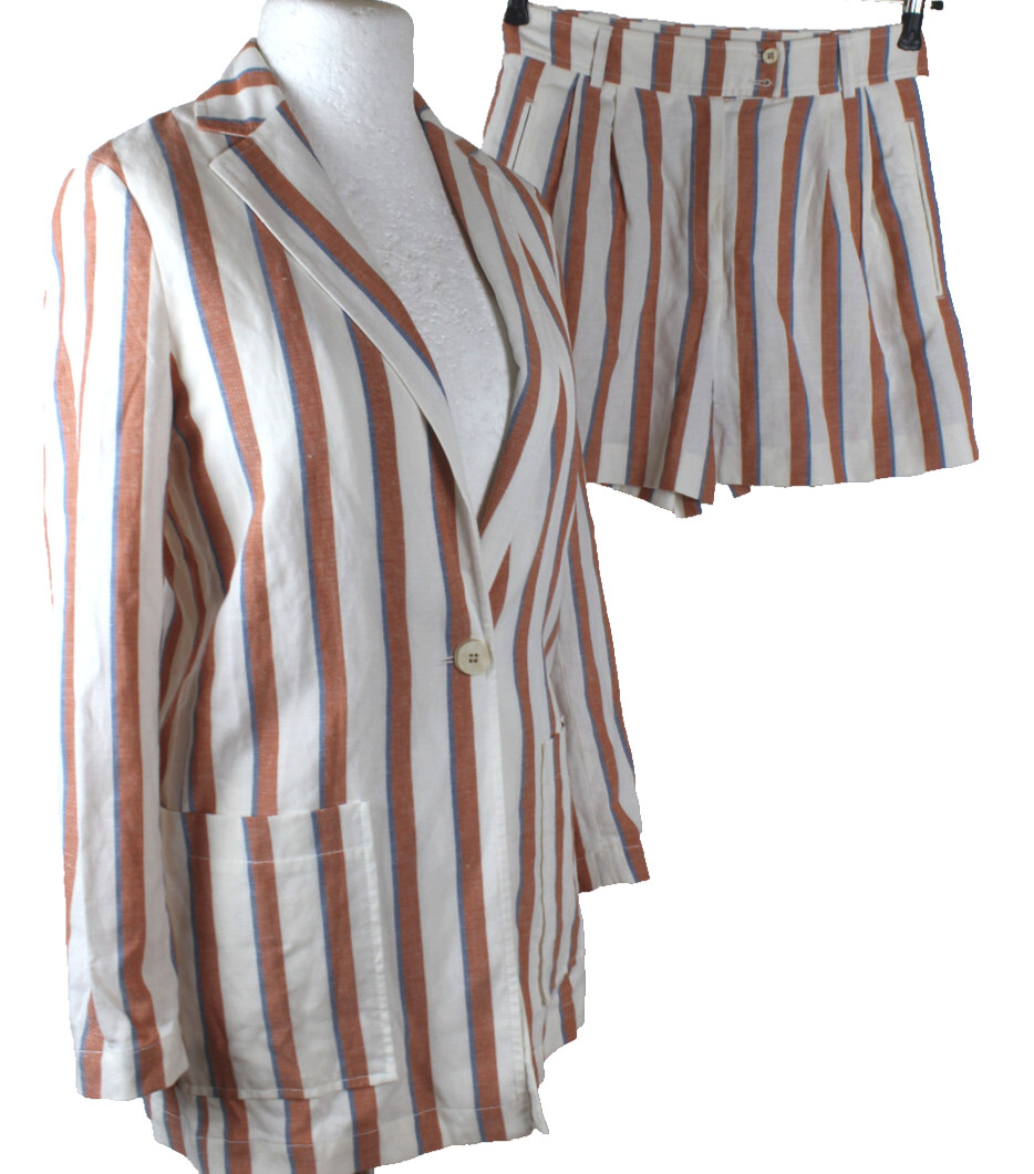Mango Traje Americana + Shorts Parte de Lino,Mujer TALLA S (36 ),Muy Buen Estado