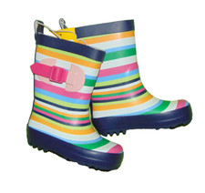 Sun Squad Kids Rain Boots Multicolor Striped Size 5  6 Small Unisex NEW Tags