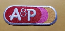 A&P Supermarket Embroidered Patch approx 3.75x1.5" iron or sew