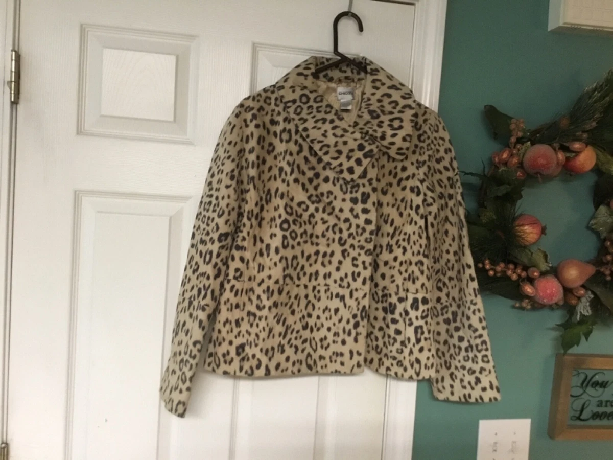 Leopard print top suede jacket