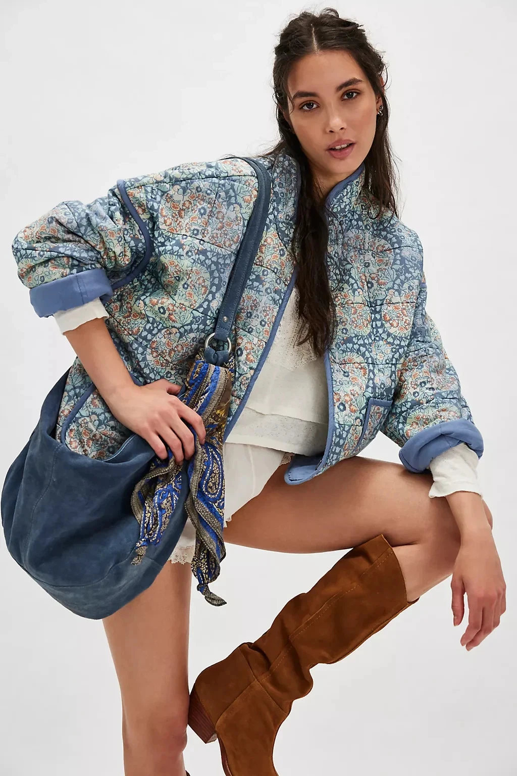 Free People Chloe Jacket S 6 Women's Casual Floral Winter Quilted Coat NEW 46206