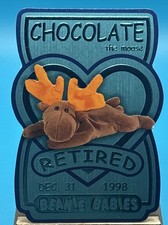 TY Beanie Babies BBOC Card - Series 3 Retired (TEAL) - CHOCOLATE Moose (#/11520)